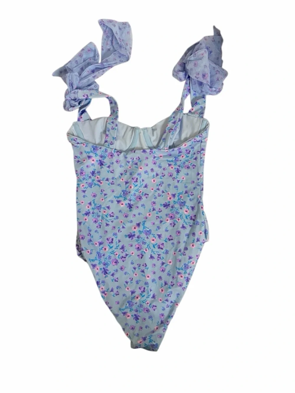 Beach Riot Floral Bow Strap Underwire One Piece Swimsuit Small NWOT - Picture 4 of 6
